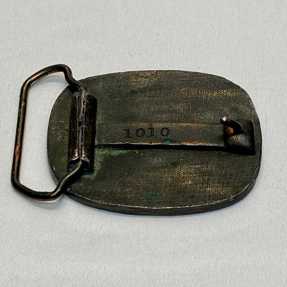 Belt Buckle Copper Brass Toned Japanese Maple Tree Leafs Design VTG Marked 1010 - Picture 9 of 12